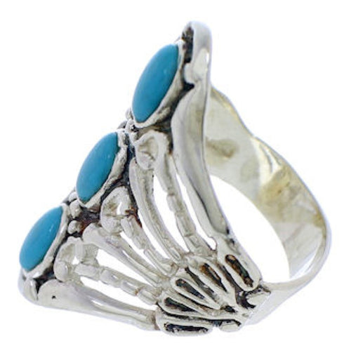 Silver And Turquoise Southwest Ring Size 8-1/4 UX32882